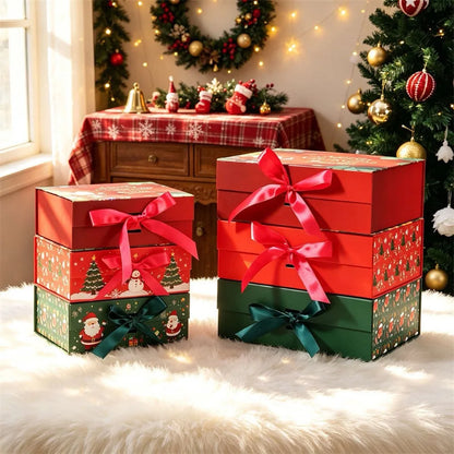 Caixa Presente de Natal Linda Caixas de Armazenamento de Papelão Decorativas de Natal