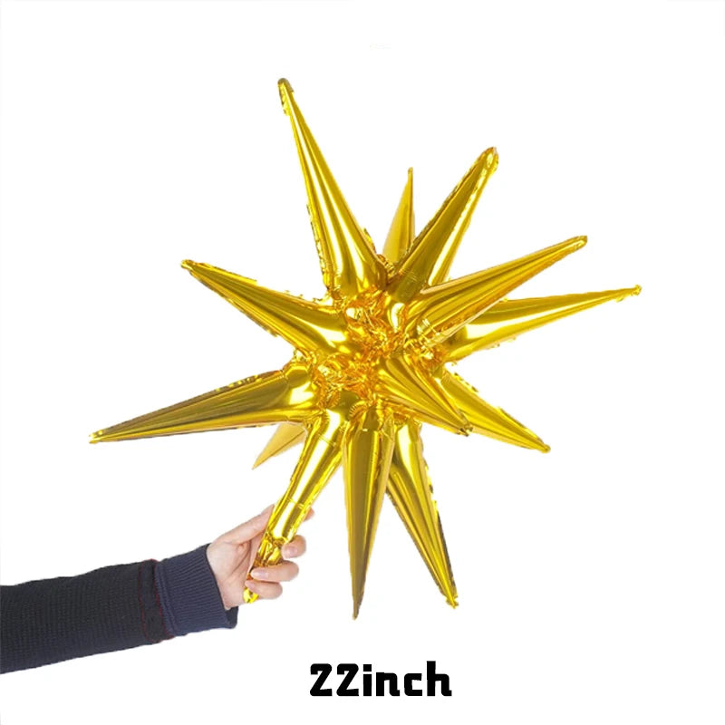 Kit 5 Balão Estrela 14 Pontas Grande 22 Polegadas 67cm. Balão Estrela