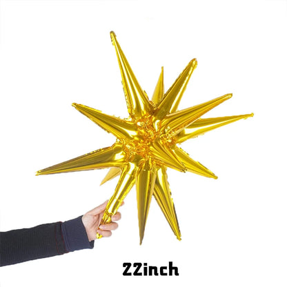 Kit 5 Balão Estrela 14 Pontas Grande 22 Polegadas 67cm. Balão Estrela