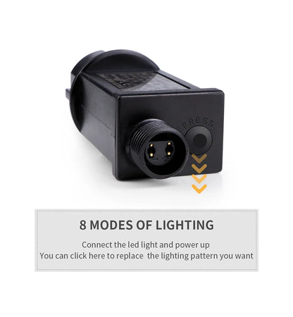 Luzes de fada a bateria para áreas externas de luzes de Natal LED para ambientes internos