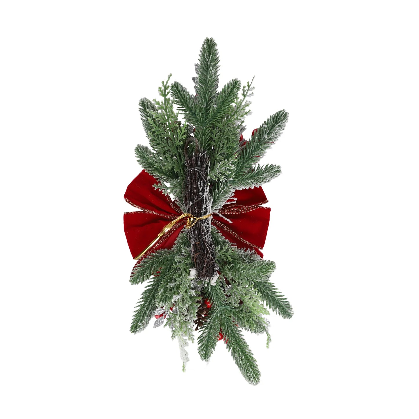 Guirlanda de Natal artificial pré-iluminada 1 unidades, lágrima de Natal sem fio com pinha