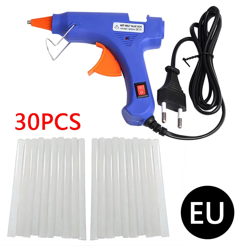 Pistola de cola quente portátil de 20W com 12 bastões de cola portátil Mini pistola de cola