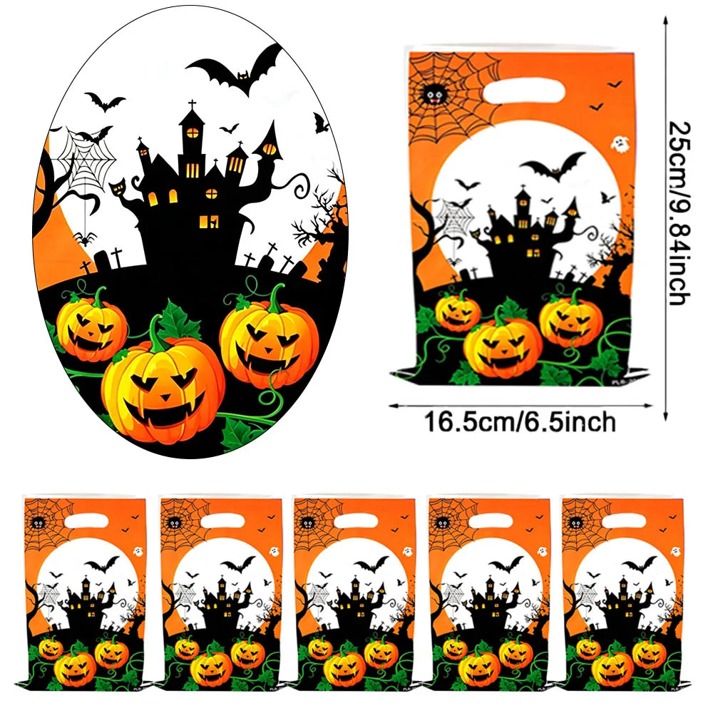 Sacolas Plásticas para Guloseimas e Presentes de Halloween, Sacolas de "Doces ou Travessuras"