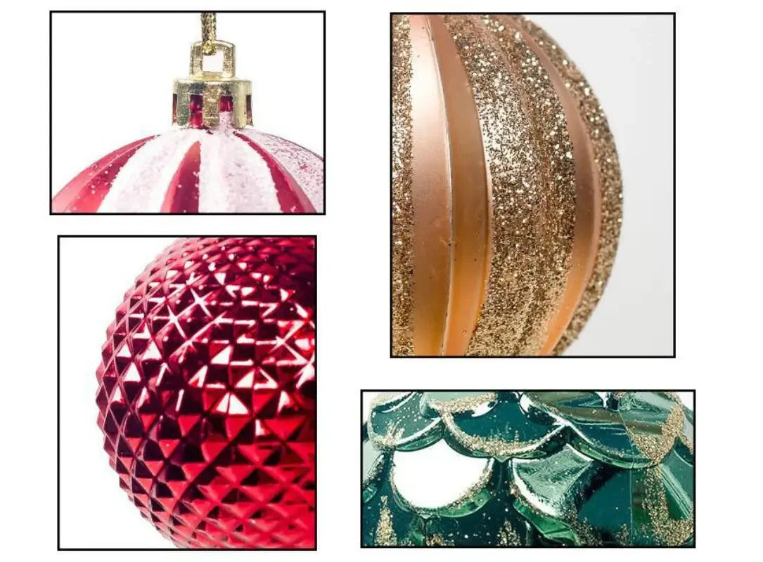 Bola de Natal 1 caixa de bolas de glitter, ecológicas, à prova d'água, de PVC, decorativas