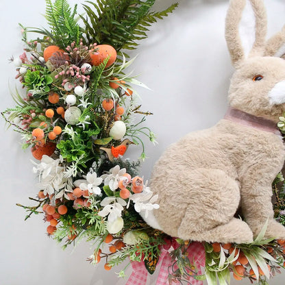 Guirlanda Enfeite Decoração Coelho Com Cestinha Páscoa 60cm