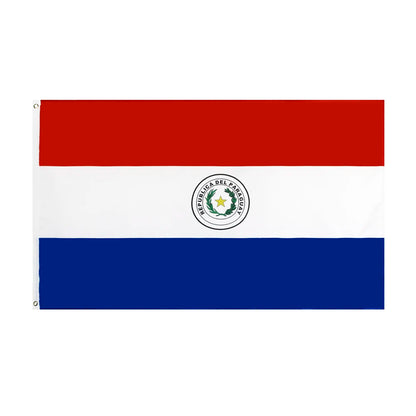 Bandeira do Paraguai 9 x 1,5 m, bandeiras Copa do Mundo grandes para o exterior - dupla