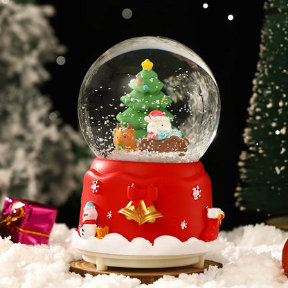 Globo de Neve de Natal, Bola de Cristal Iluminada, Enfeites de Bola de Vidro, Decorações