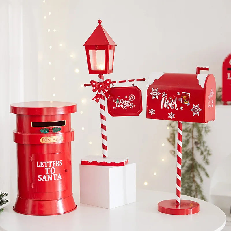 Caixa de correios pirulito estátua de caixa de correio de natal decorações natal decoração