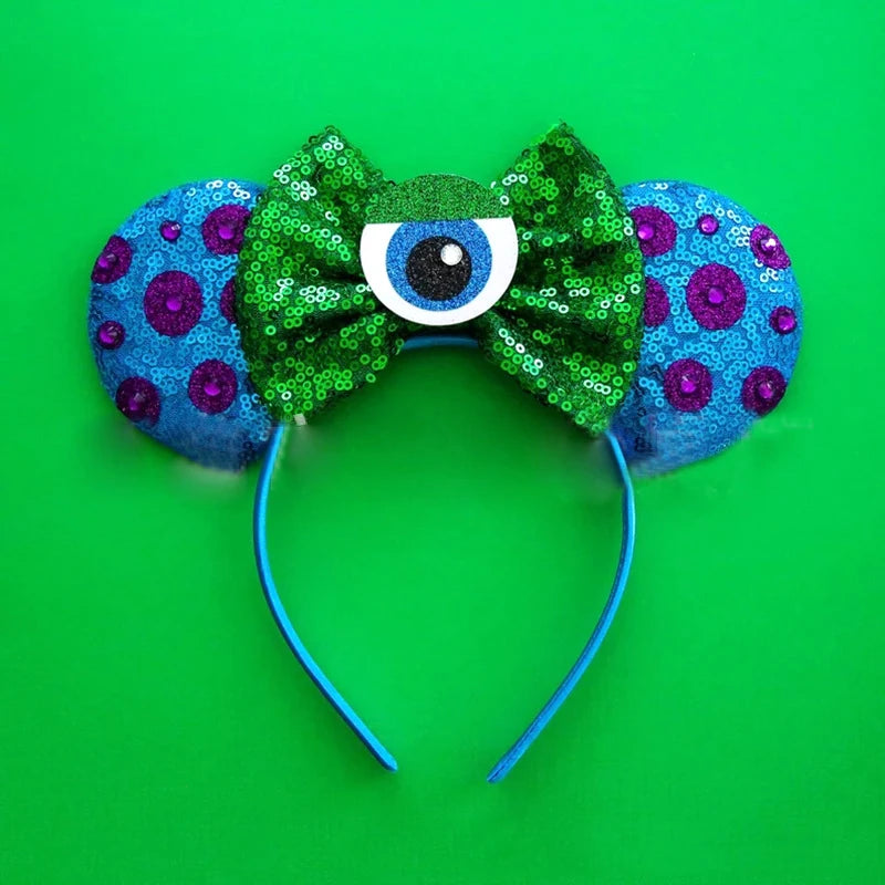 Tiaras Acessórios Disney orelha de rato com laço brilhante, Lantejoula de dupla celebração