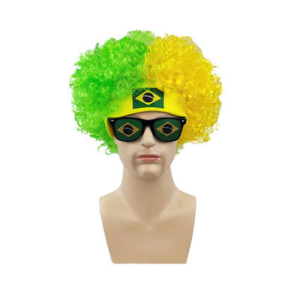 Kits Torcedor Copa do Mundo 2 peças Torcida Kit Torcedor Óculos e Peruca Copa Mundo