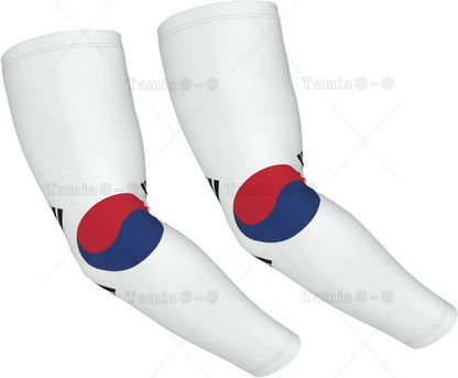 Mangas refrescantes com a bandeira da Brasil, proteção solar, homens e mulheres, ideais