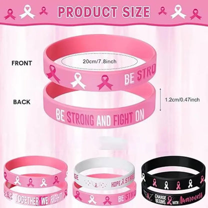 Pulseira de gel outubro rosa Pulseiras de conscientização do câncer mama pulseira silicone