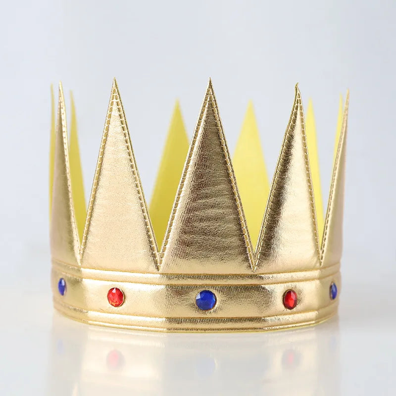 Coroa para Cabeça Festa Reinado do Masculino e Feminino Azul - 1 unidades