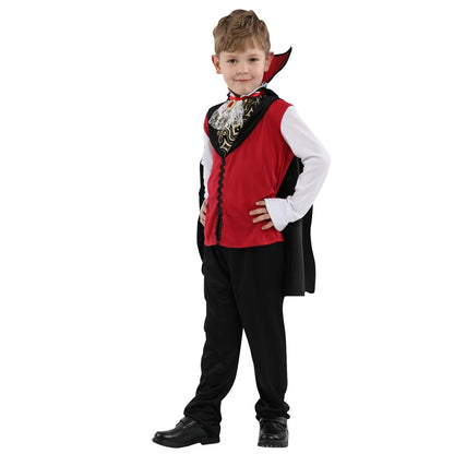 Fantasia Infantil Drácula Vampiro Halloween Cosplay + Capa