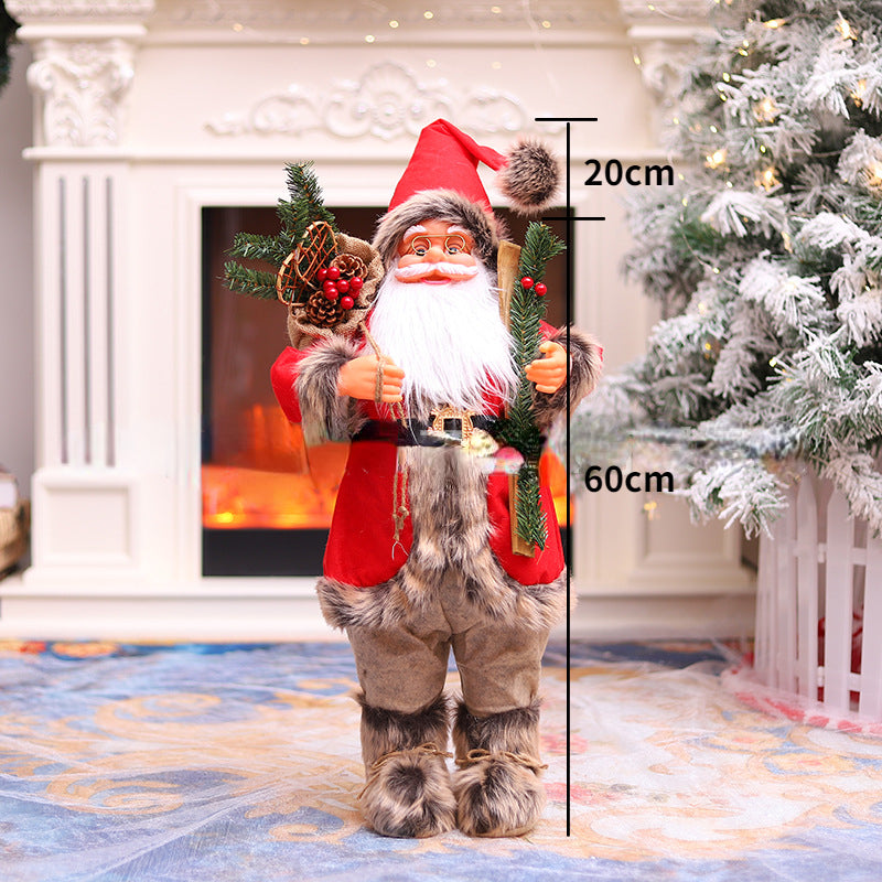 Papai Noel Grande Estatueta de Papai Noel Boneco de Papai Noel Estátua Ornamento Figura