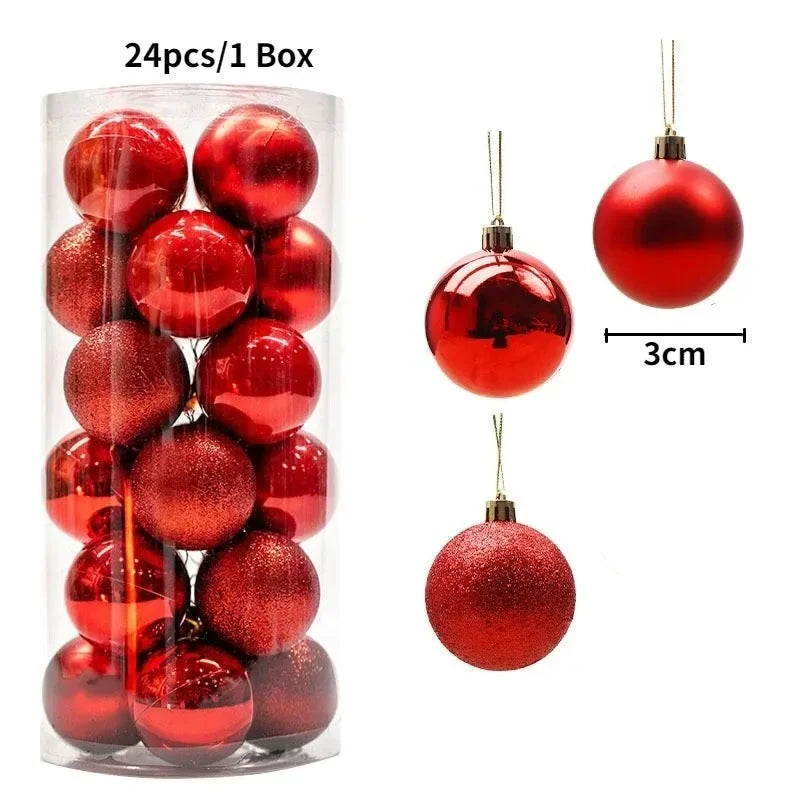 Bolas de natal Ornamentos de árvore de Natal de 3 mm de 36 quilates, grandes ornamentos
