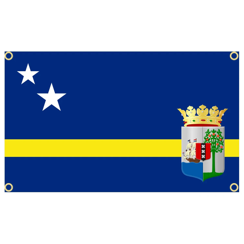 Bandeira de Curaçao Copa do Mundo 2' X 3' Pés 100% Poliéster Bandeira