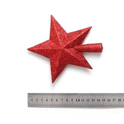 Estrela de Natal com Glitter Topo de árvore de estrela com glitter, 15cm, decoração Natal