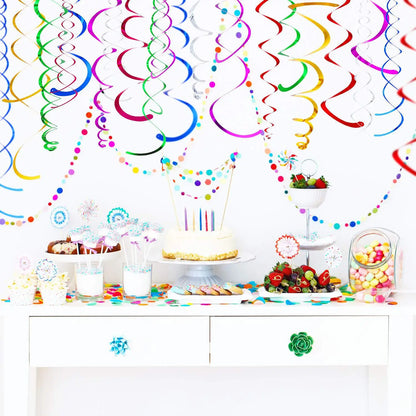 6 peças de decoração de festa espiral de teto para decoração de festa de aniversário