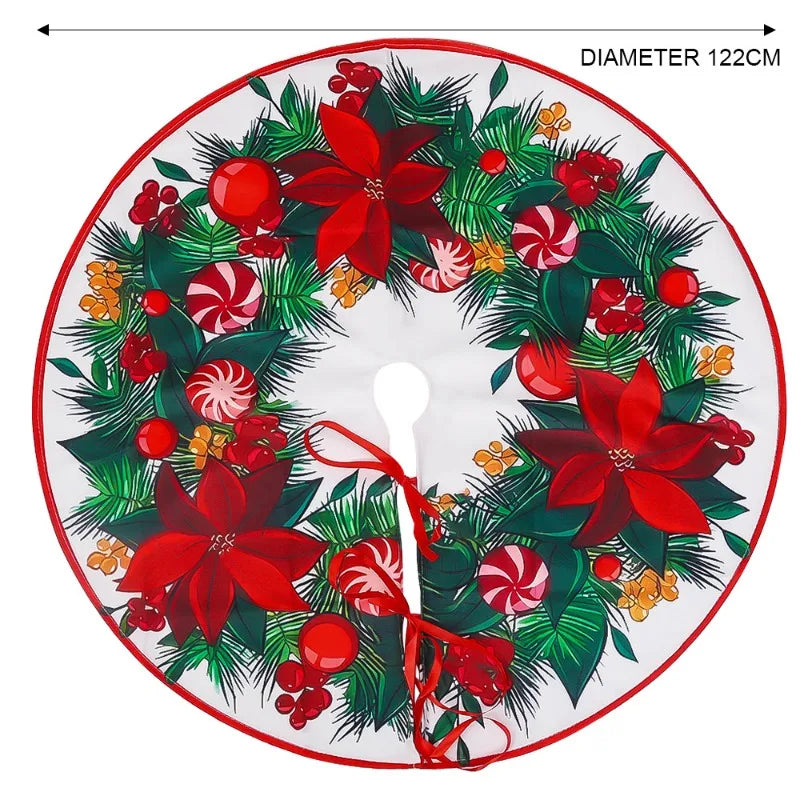 Saia para árvore de Natal, 75 até 122 cm, boneco de neve, rena, floco de neve, saia clássica