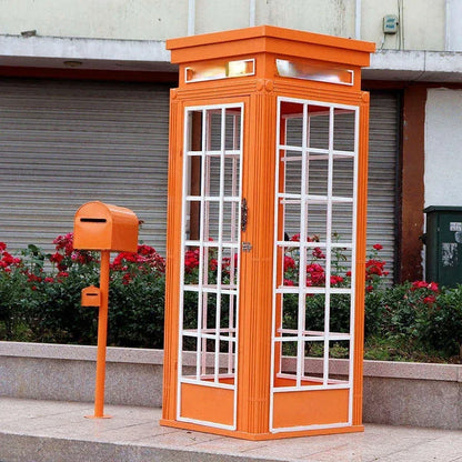 Cabine Telefônica Britânica Antigo Retro Laranja Estilo britânico antigo vintage foto cabine