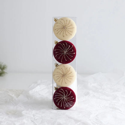 Bola de Natal Vinho vermelho Pingente De Bola De Natal De Veludo, Enfeites De Árvore