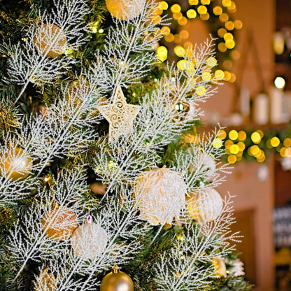 Pinho Agulhas Ramos Branco 10 Unidades Folhagem para Imitação de Natal Folha Artificial