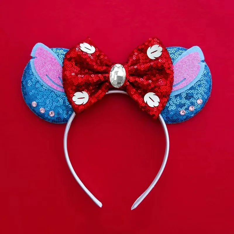 Tiaras Acessórios Disney orelha de rato com laço brilhante, Lantejoula de dupla celebração