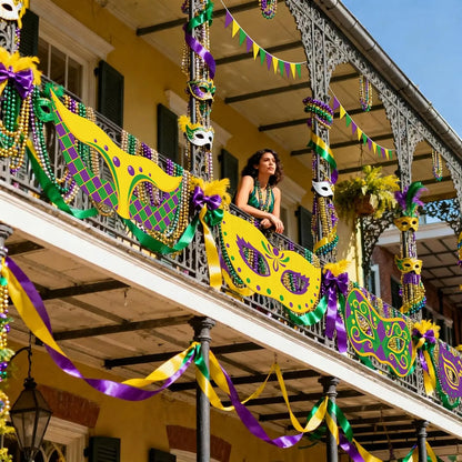 Máscara Carnaval Decorativo Temático de Carnaval Carnaval Bandeirolas Coloridas Bandeirinhas Triangulares
