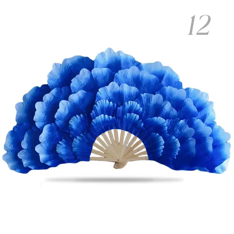 Leque Retrô Dobrável Peônia Flor Fã de seda dança, fã dança nacional, ventilador dobrável