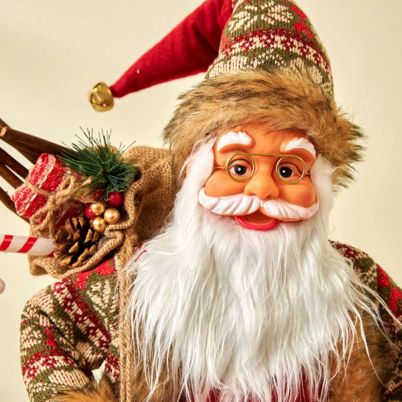 Enfeite Papai Noel Natal Estatuetas de Papai Noel | Figura de Natal de Papai Noel em pé
