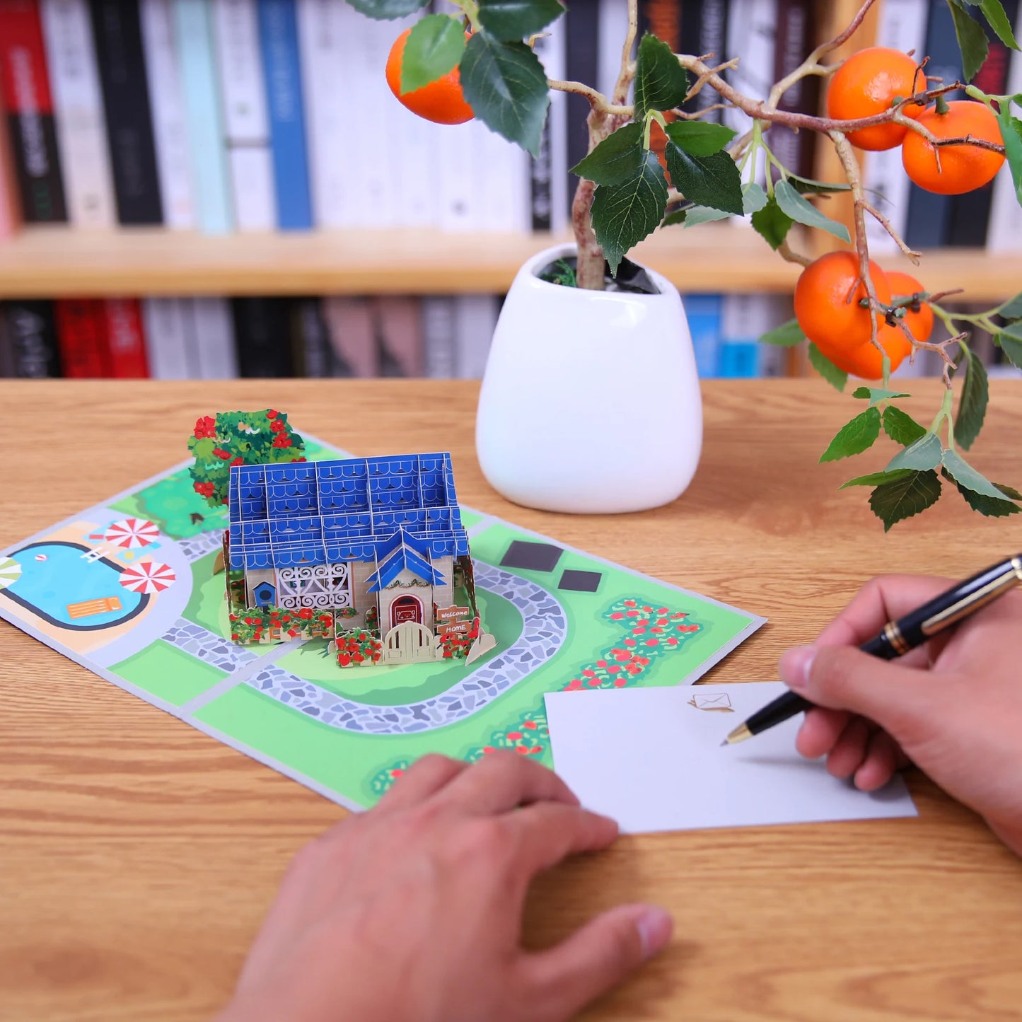 Cartão pop-up New House, cartão de felicitações 3D New House, cartão de boas-vindas