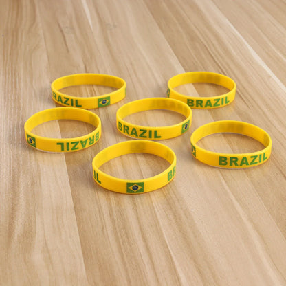 Pulseira de silicone com a do Brasil, 1 peças, nacional do Brasil, copa europeia, campo