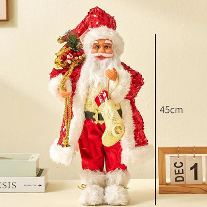 Boneco Papai Noel decoração de papai Noel em pé figura de papai Noel, 45cm