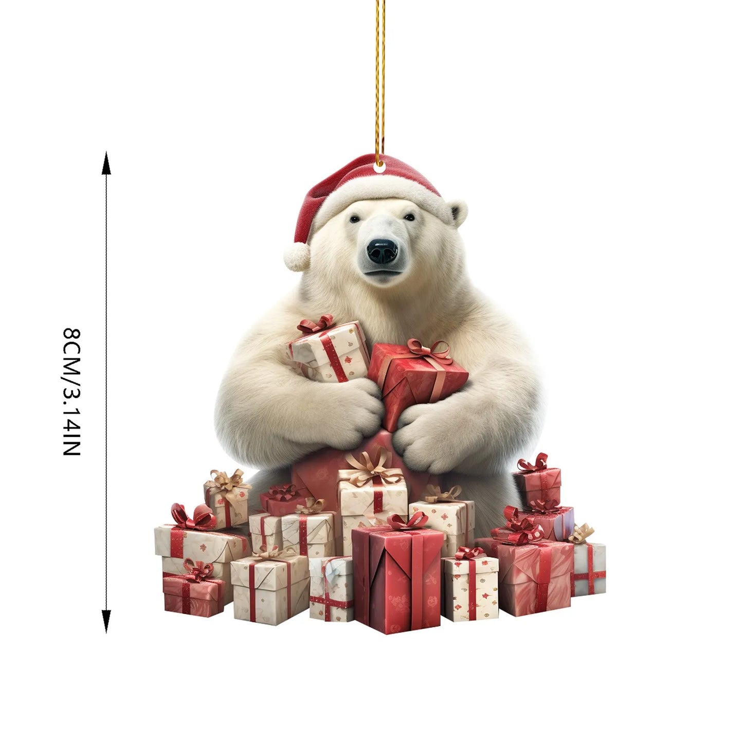 Nature Vibe 12,6 polegadas Sisal urso polar mãe e bebê decorações de Natal