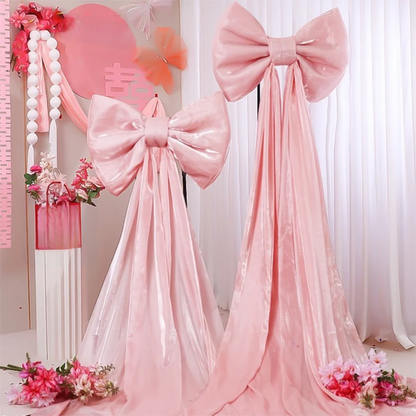 Laços grandes de banco de casamento caudas longas 50 x 38 cm, decorações corredor