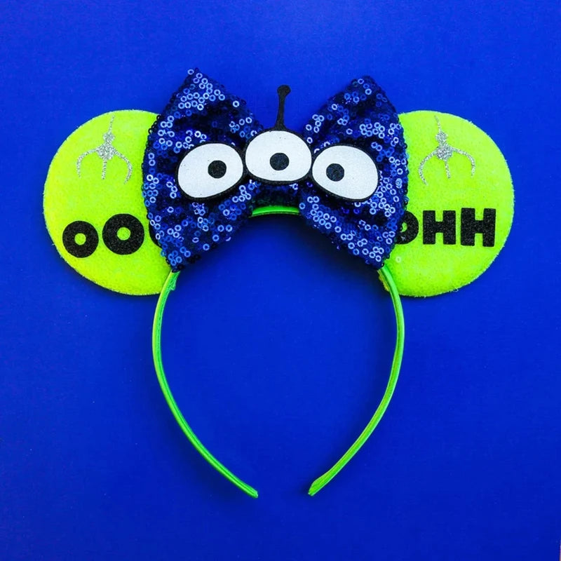 Tiaras Acessórios Disney orelha de rato com laço brilhante, Lantejoula de dupla celebração