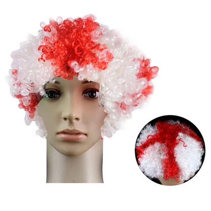 Peruca Copa do Mundo para torcedores de futebol, inspirada na Copa do Mundo, Peruca