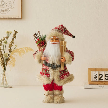 Boneco de Papai Noel - Decoração mesa Natal, estatuetas de Papai Noel, em pé, Papai Noel