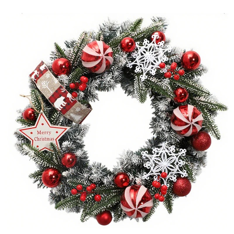 Guirlanda de Natal, guirlanda de Natal festão com laços, guirlanda de porta para paredes