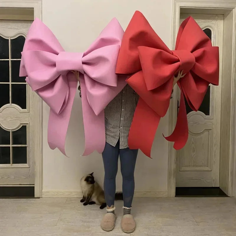 Laço gigante grande de fita de cetim, 30cm x 100cm, grande laço gigante rosa decoração