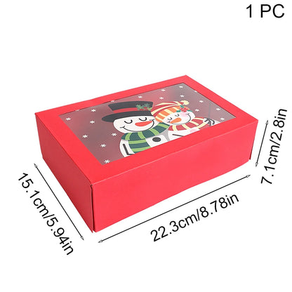 Caixa Pacote 1 Caixas de Biscoito de Natal Janela, Caixas de Presente de Papel Vermelho