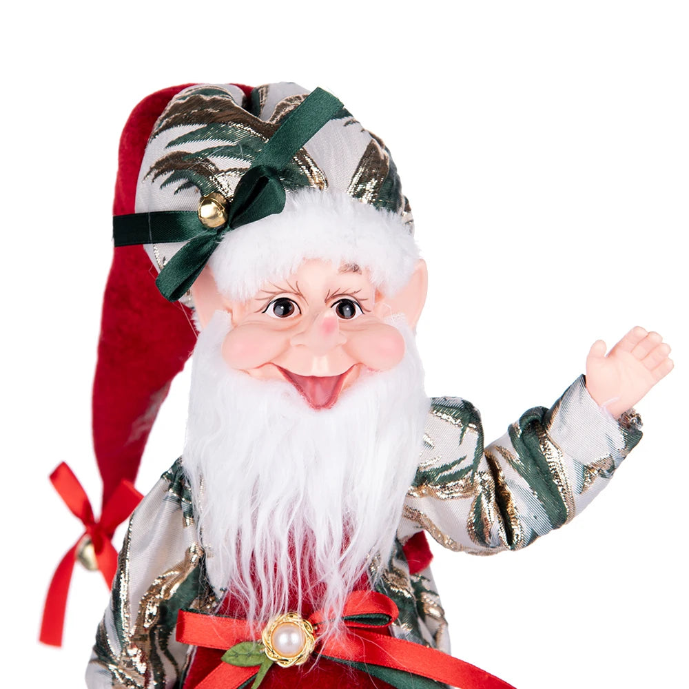 Enfeite Elfo Verde e Vermelho 45cm e 55cm Merita, Personagens Natalinos para Decoração