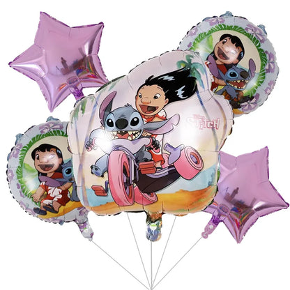 Balões de aniversário rosa e azul da Lilo e Stitch itens lilo & stitch personalizados