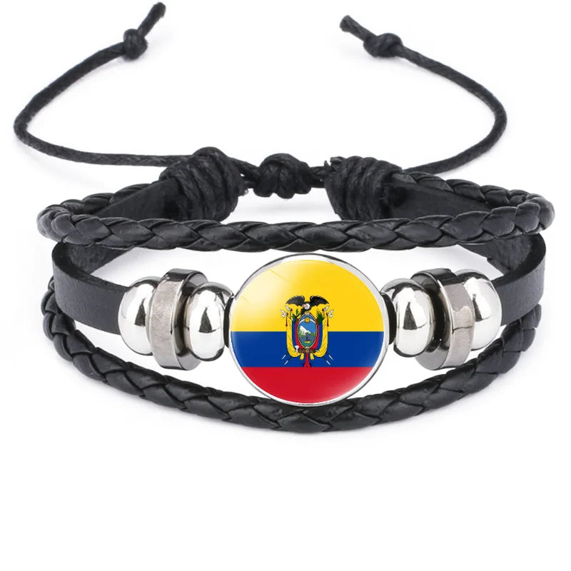 Pulseira criativa no estilo da bandeira nacional Brasil, lembrança viagem personalizada