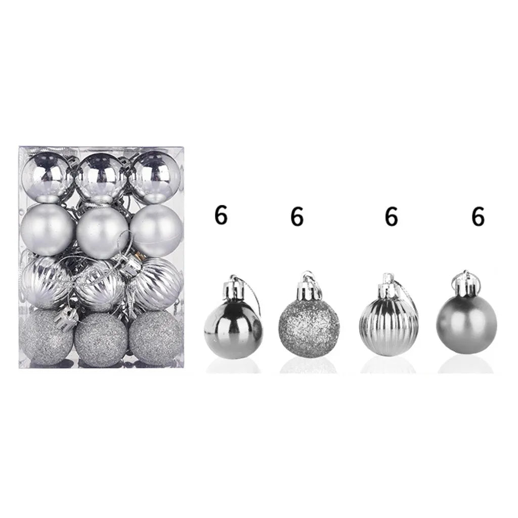 Bolas de Decoração de Natal 24 Peças de Bolas de Enfeite de Árvore de Natal Decorações