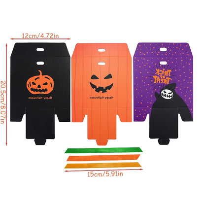 Bolsa de abóbora de Halloween, 10 peças, bolsa de doces, bolsa de doces divertida laranja