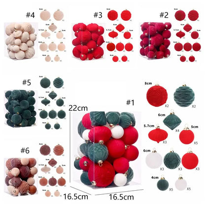 Decoração de Natal Bolas de Natal 35 Peças de Enfeites de Natal Bolas e Natal Flocadas