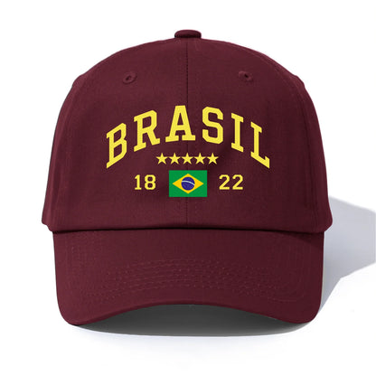 Boné Brasil com Bordado, Futebol, Unissex, Ajustável Obs.: Colorido