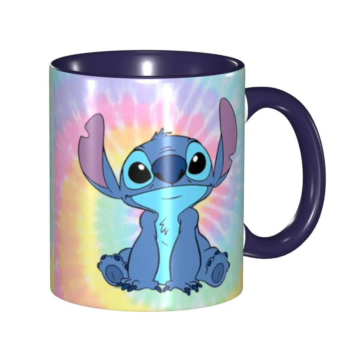 Caneca Lilo & Stitch Caneca de cerâmica floral (decalque através da alça), 590 ml